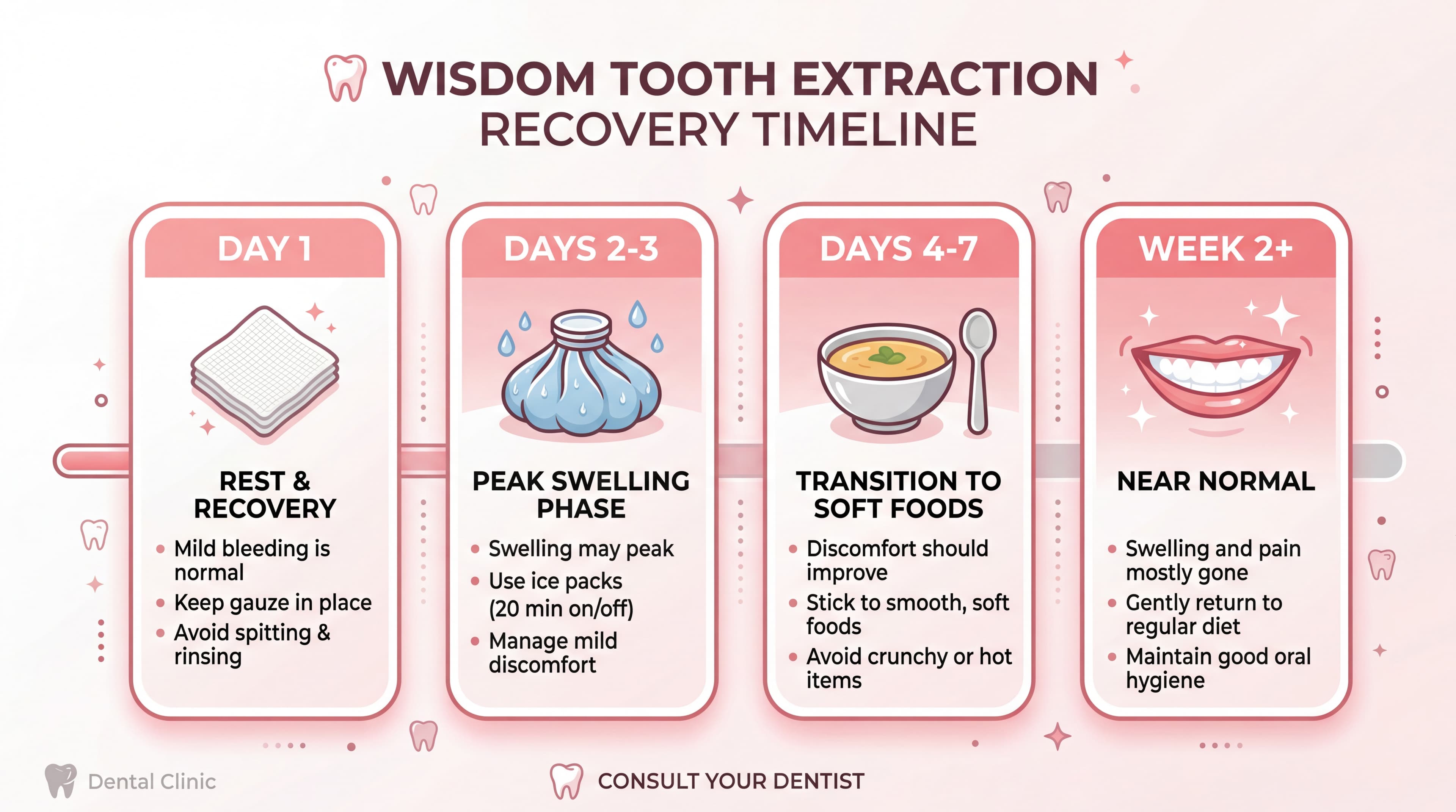 Wisdom tooth recovery timeline