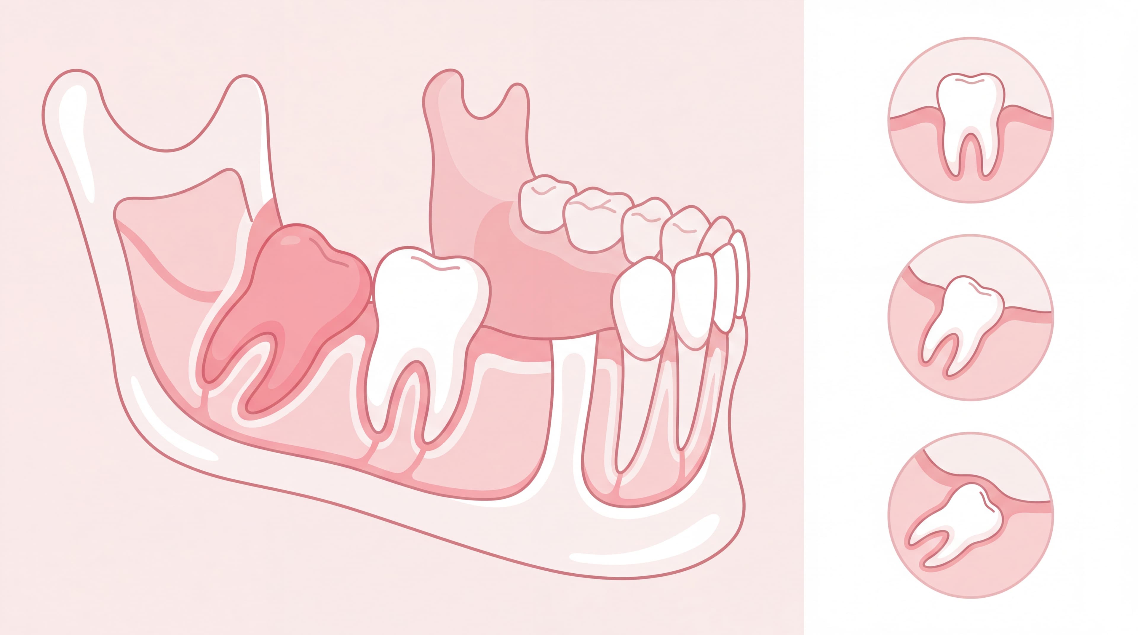 Wisdom tooth anatomy illustration